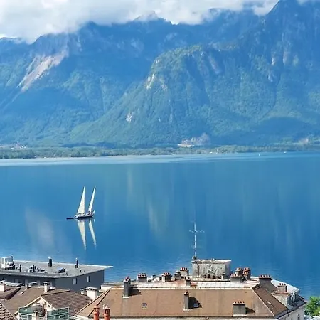 فندق مبيت وإفطار With Splendid View In Montreux Center Veytaux
